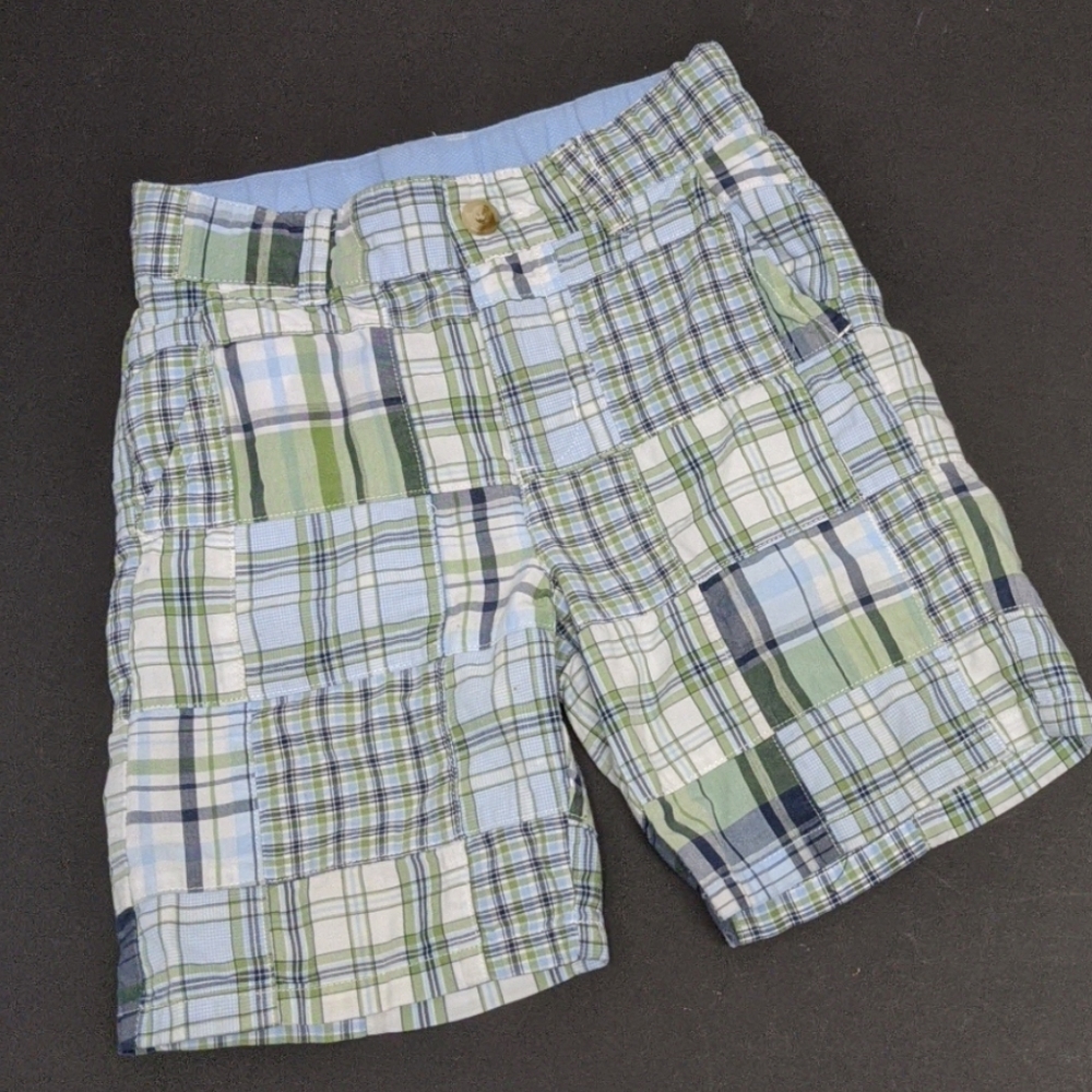 Janie and Jack blue and plaid shorts toddler 2t